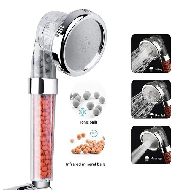 Cabezal de Ducha Ajustable con 3 Modos Alcachofa de Ducha de Filtro Cabeza
