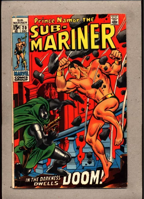 Prince Namor, Sub-Mariner #20_December 1969_Fine Minus_Doctor Doom_Silver Age!