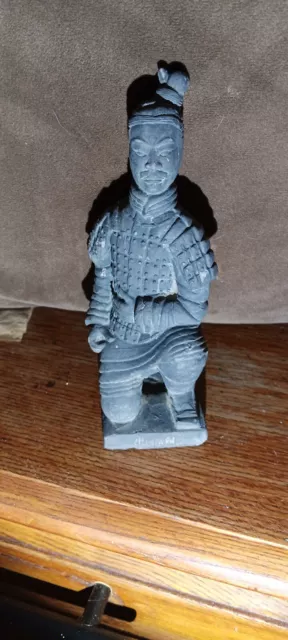 Vintage Terra Cotta Qin Shi Huang Soldier Warrior Army Figurine Statue Kneeling