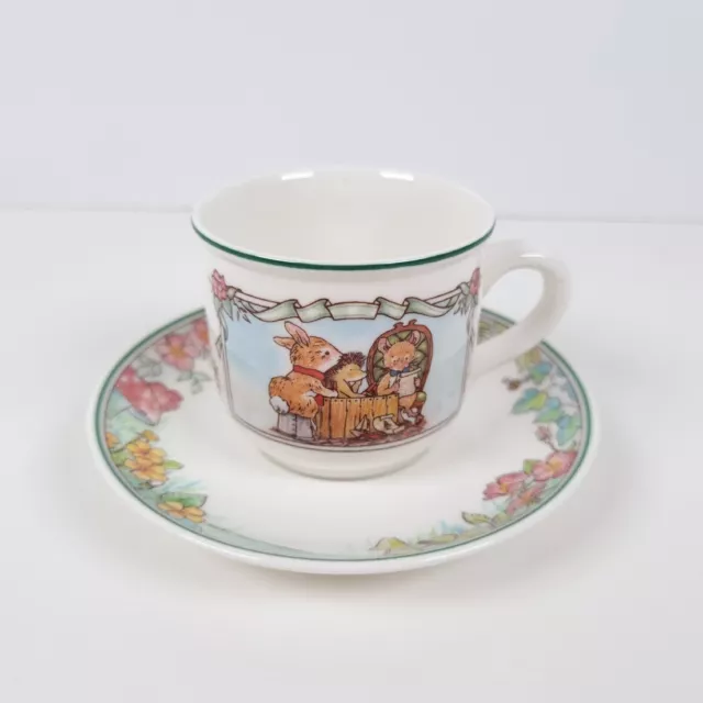 Villeroy Boch Foxwood Tales Flat Demitasse Espresso Cup & Saucer Vintage 1994