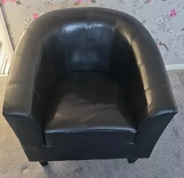 Tub Chairs Black Faux Leather