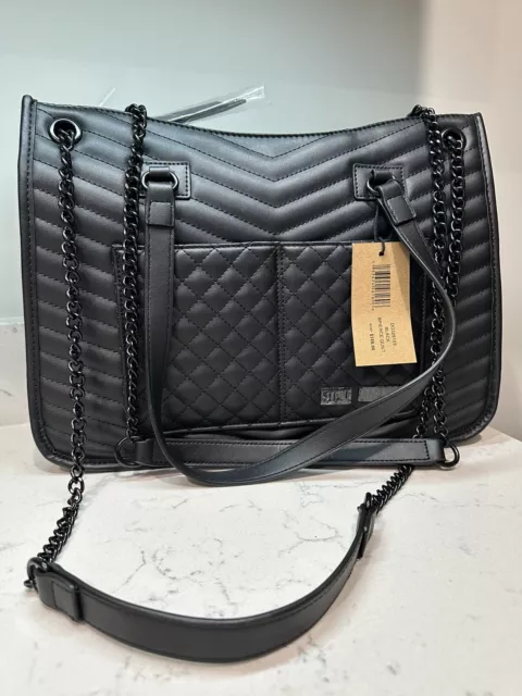 New Steve Madden Womens Bpierce Handbag Quilted with chains MSRP $108.00