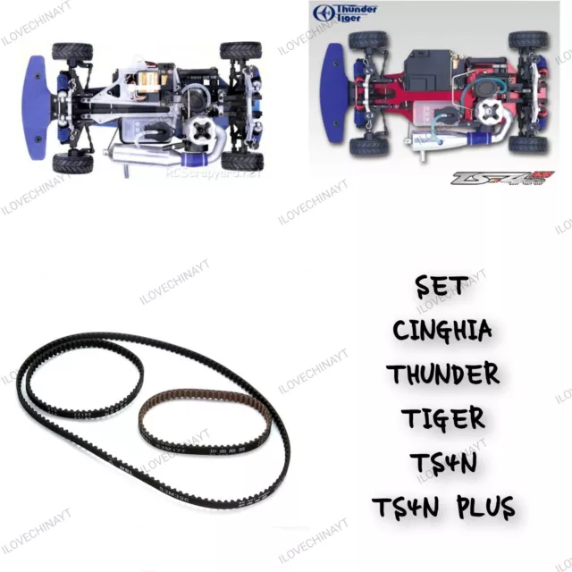 Thunder Tiger TS4N set Cinghie PD7668 PD7669 PD7670 TS4 POST. LATERALE CENTRALE