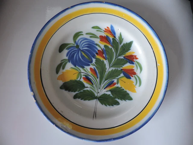 ANCIENNE ASSIETTE EN Faience Luneville Kg France Decor Floral Deco