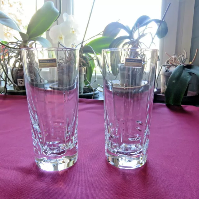 2 verres a orangeade en cristal  villeroy et boch  signé
