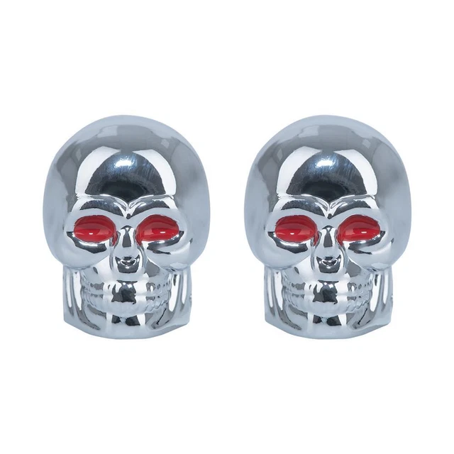 Tappi valvola scheletrica Oxford moto tappo pistone teschio argento (OX766)