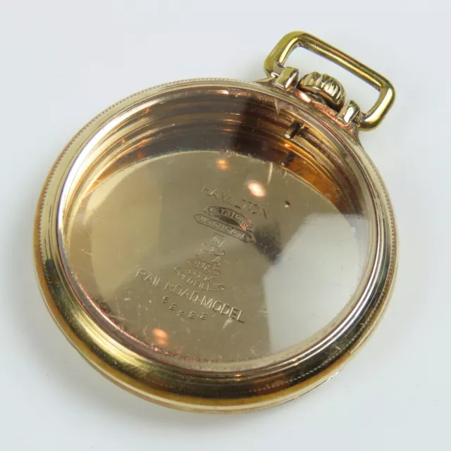 Hamilton 16 Size Genuine Factory YGF Railroad Pocket Watch Signed Case