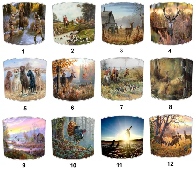 Hunting Scene Lampshades Ideal To Match Bedding Duvets Curtains Cushion Covers