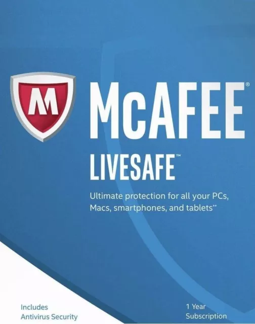 Téléchargement McAfee Livesafe 2022 Un Appareil 1 An - Neuf & Rénover Clients