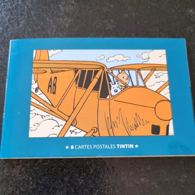 8 Cartes Postales Tintin En avion HS Moulinsart Hachette 2014