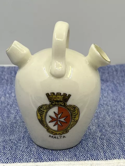 Antique Crested China-GOSS-Bottle/Alcaraza-MALTA-Collectible Ornament-Freepost