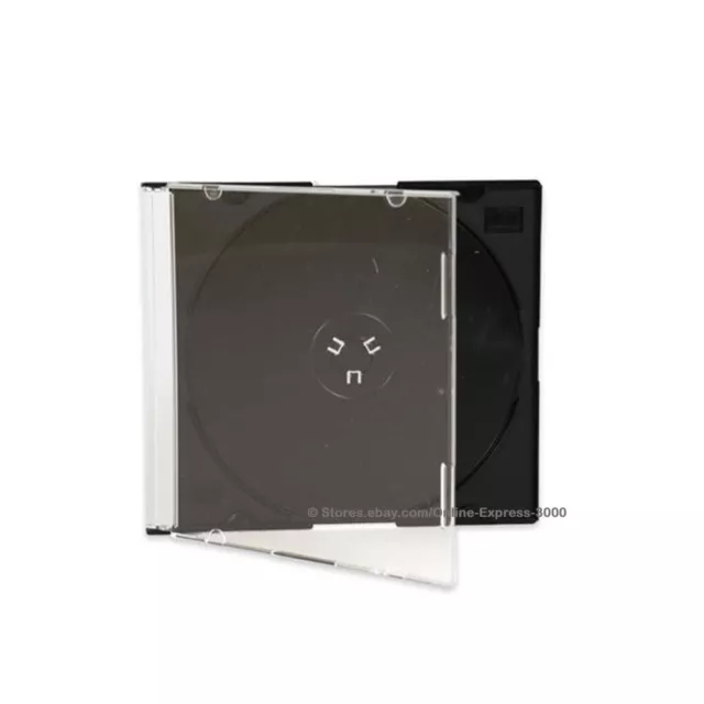 50 Slim 5.2mm Single Black CD Disc Storage Jewel Case