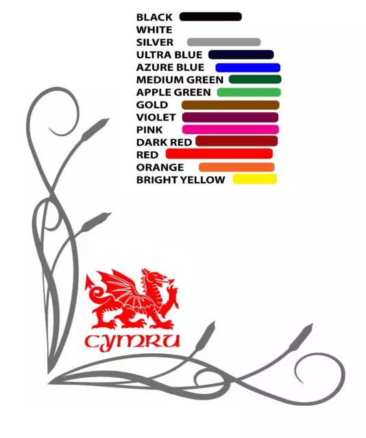 Cymru Wales Draig Ddraig Goch  Dragon Window Decal Sticker X2 VAN TRUCK VW MAN