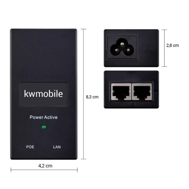 Kwmobile Poe Injector Adapter Power Over Ethernet 48V 24W Ieee 802.3Af 2