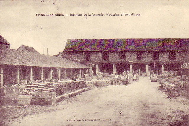 CPA 71 BURGUNDY MORVAN Saone & Loire Autun EPINAC LES MINES Glassware Store1909