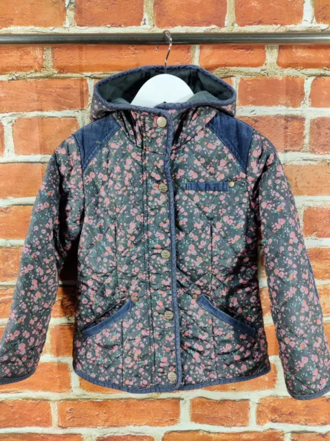 Girls Next Blue Floral Lightweight Quilted Coat Jacket Age 5-6 Years Kids 116Cm