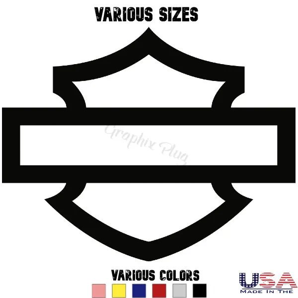 For Harley Davidson Bar & Shield Custom Bold Thick Outline Vinyl Decal Sticker