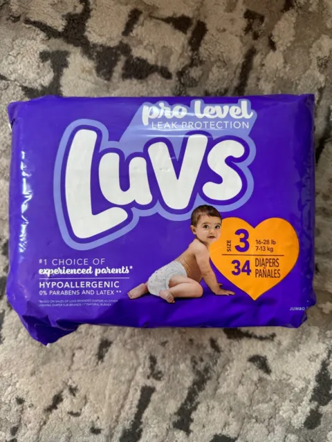 Luvs Diapers Size 3, 34 Count - Free Shipping