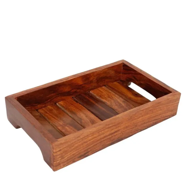 Bandeja para servir de madera (10 x 6 x 1,5 pulgadas)