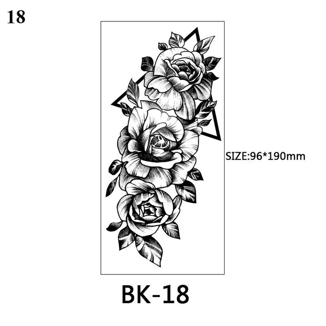 Tatouage Temporaire Imperméable Tigre Floral - Autocollant Faux Tatouage Art