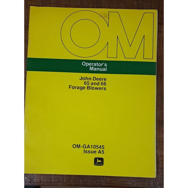 John Deere 65 and 66 Forage Blowers Operator's Manuals
