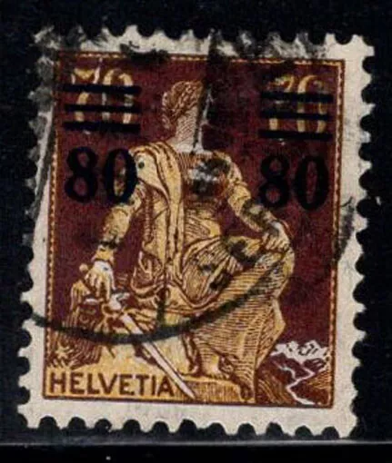 Switzerland 1915 Mi. 127 Used 100% 80 C overprinted