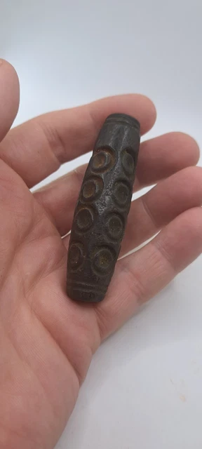 Chinese OLD Hongshan Stone / Jade Hand  Carved Amulet / pendant Bead