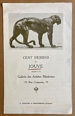 catalogue 100 dessins de PAUL JOUVE Galerie des Artistes Modernes