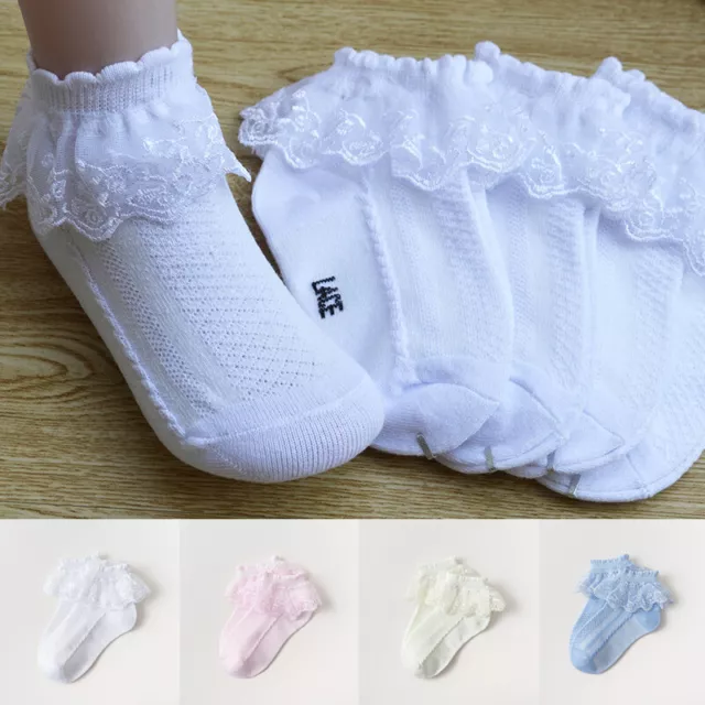 Baby Infant Kids Girls Lace Frilly Ruffle Socks Short Ankle Socks Princess Socks