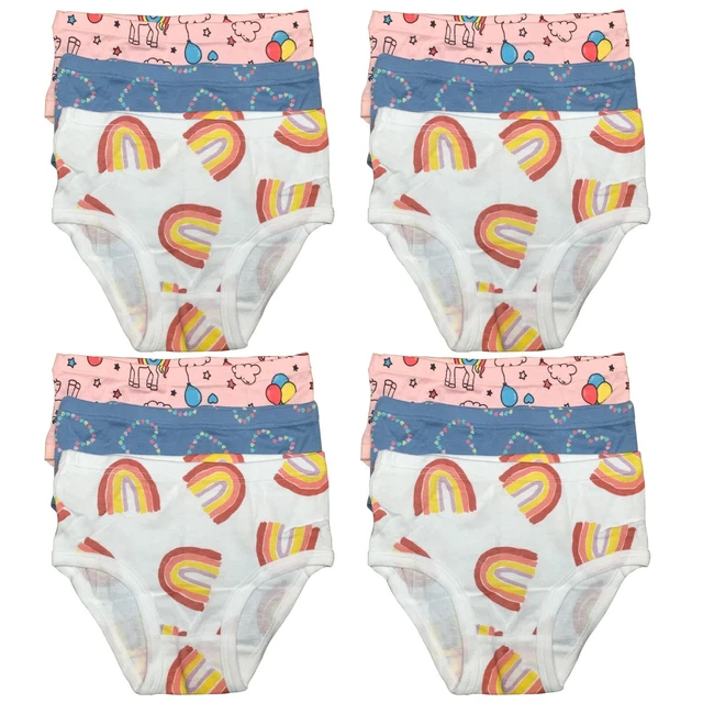 Lot De 12 Slips Coton Fruit Of The Loom Pour Fille - Taille 2T/3T, Multicolores, Neuf