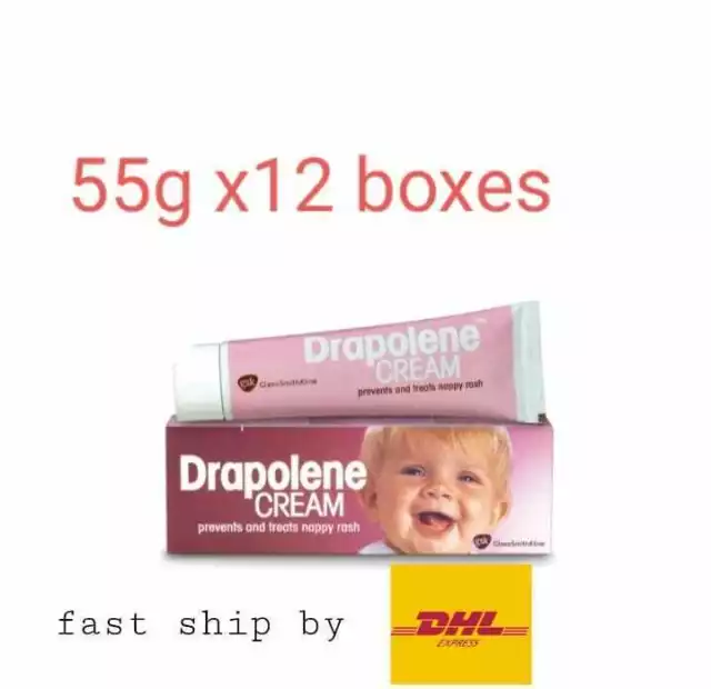 Drapolene cream 12x55g prevents treats nappy rash for baby relief minor burn DHL