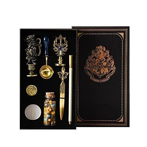 Wax Seal Stamp Gift Box Set, Wax Stamp Kit for Cards Envelopes, Clear,Golden