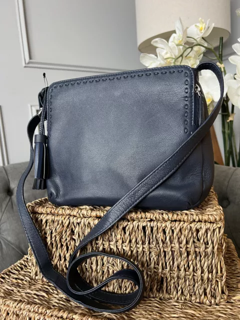 DEBENHAMS COLLECTION SHOULDER cross body bag Navy Blue leather 24.00 PicClick UK