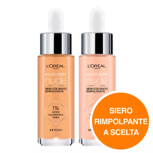 L'Oréal Paris Accord Parfait Nude Siero Colorato Rimpolpante Acido Ialuronico