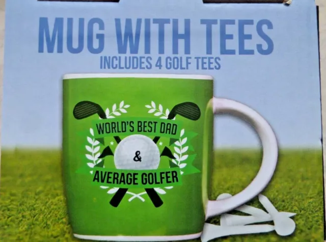 Golfbecher mit T-Shirts Geschenkset Welten bester Vater durchschnittlicher Golfer Sport Geburtstag Weihnachten