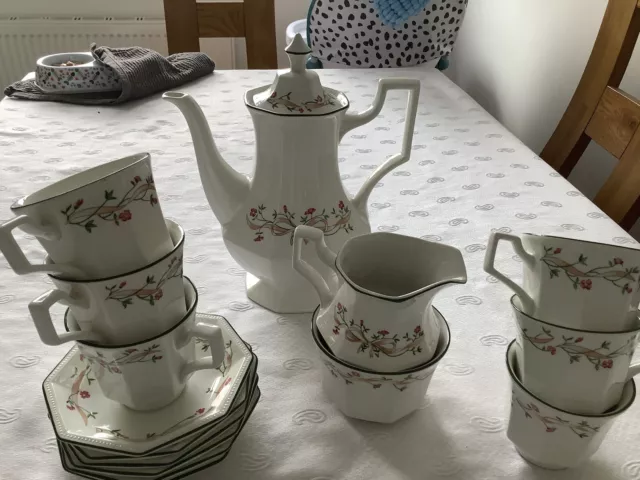 Eternal Beau Coffee Set, pot, 6 coffee cups and saucers, sugar bowl, milk jug