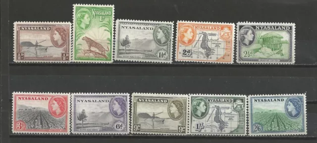 1953 NYASALAND  SHORT SET   SC.  97-101 + 104-7 N. 10 val.    MNH**