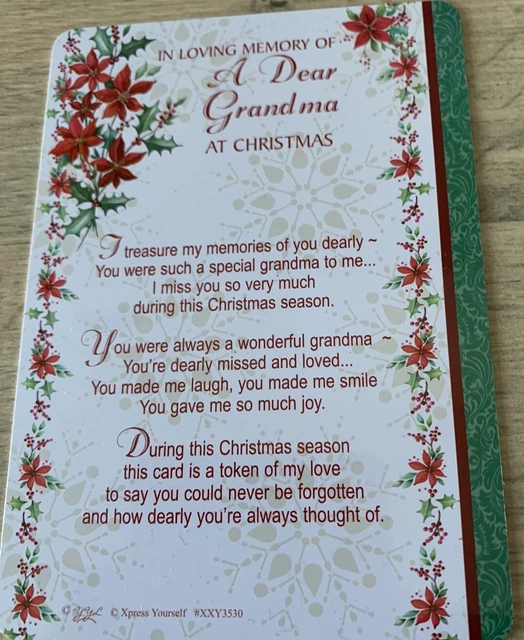 In amorevole memoria di una cara nonna a Natale - Carta commemorativa tomba