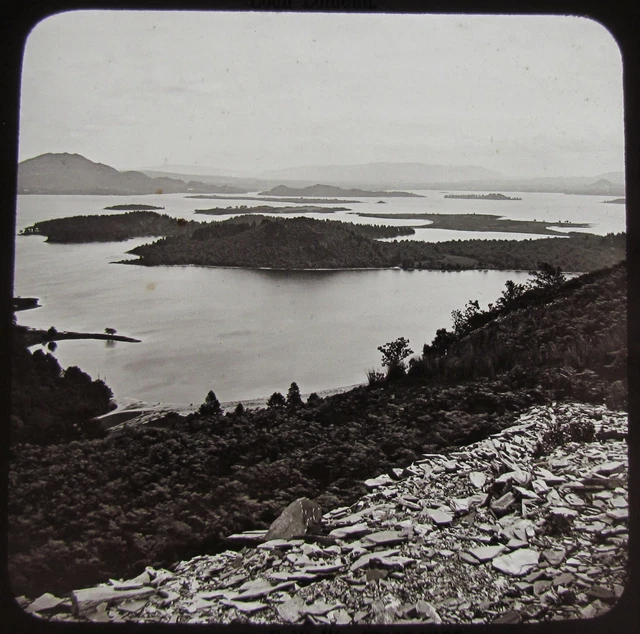 Glass Magic Lantern Slide LOCH LOMOND C1890 OLD VICTORIAN PHOTO SCOTLAND