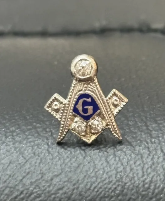 VINTAGE 3 GENUINE Diamond Masonic G Tie Pin Tac $24.99 - PicClick