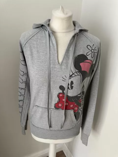 Womens grey minnie mouse sweatshirt style hoodie from Disney, size M - 12