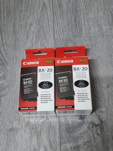 2x Original Canon BX-20 schwarze Tintenpatronen Boxen Packungen Drucker Heim Büro Arbeit