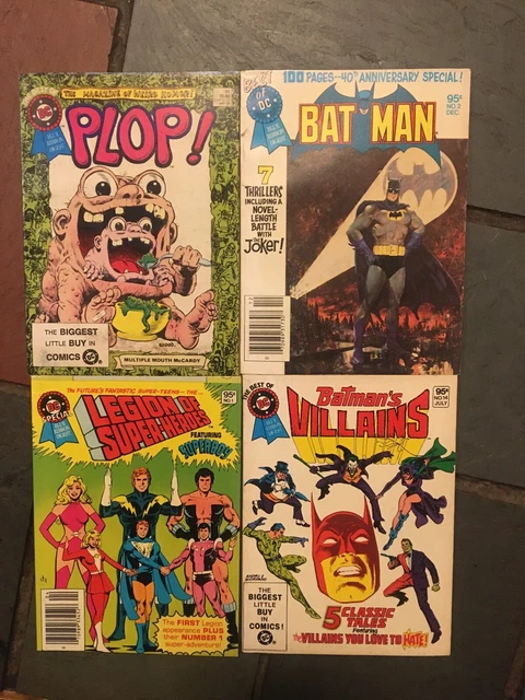 Dc Comics Lot Of 4 Blue Ribbon Super-Hero Digests Vg Condition Batman Plop