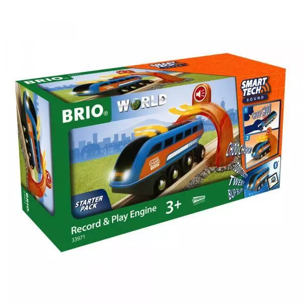 Brio World Eisenbahn Lok Smart Tech Sound Lok mit Aufnahmefunktion 2 Teile 33971