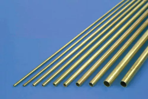 K & S Round Brass Metal Tube 12" Long Pk6 (Various Diameters Available)