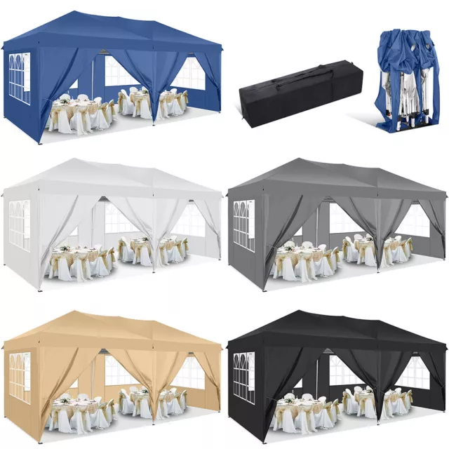 Pavillon 3x3/3x6m Faltpavillon Pop Up Wasserdicht Partyzelt Gartenzelt UV Schutz