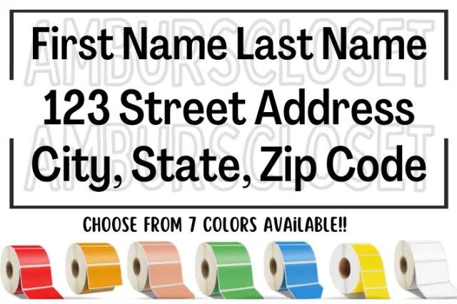 50 Return Address Mailing Labels Waterproof 2.25"×1.25 Envelope Seals Stickers