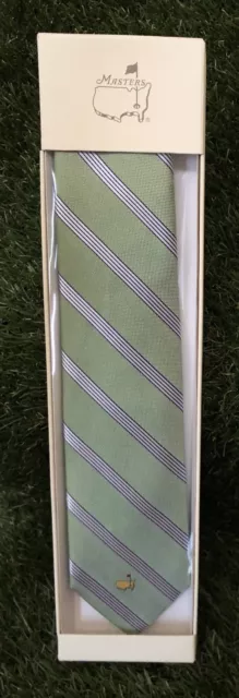 2018 Official Masters Augusta National Tournament Golf Silk Shimmering Tie Green