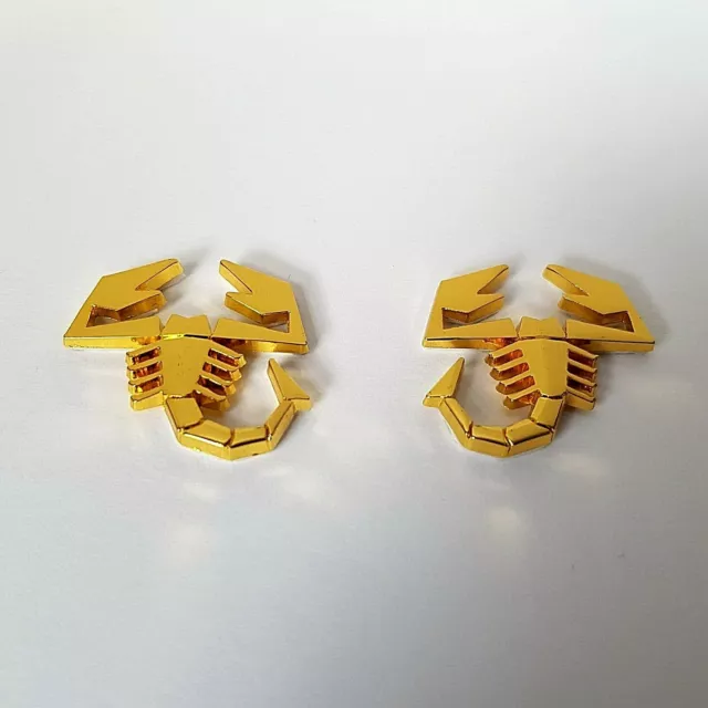 2X Oro 3D Metal Scorpions Insignias Pegatinas para Fiat 500 Abarth 500C 500X