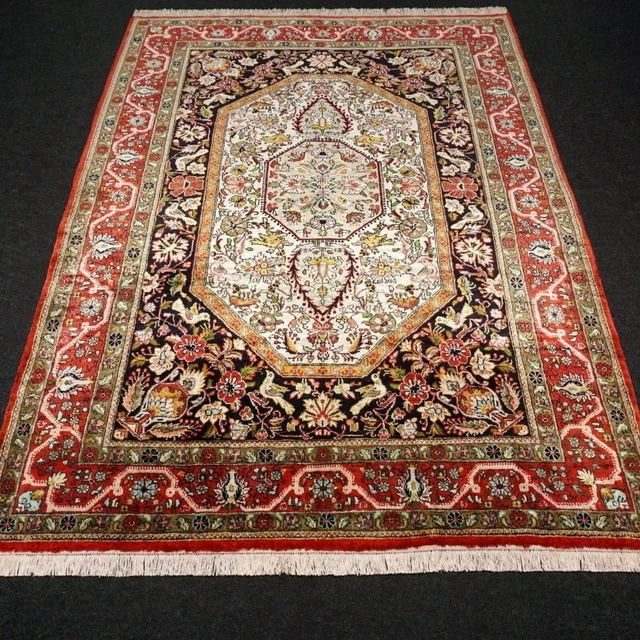 Tapis Persan Soie Ghom - Noué Main - 152 X 96 Cm - 1 Million De Nœuds/m² - Bon état